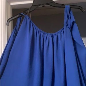 Blue off the shoulder blouse